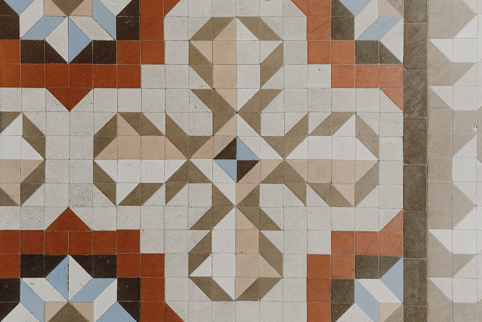 Détail des carreaux de ciment
